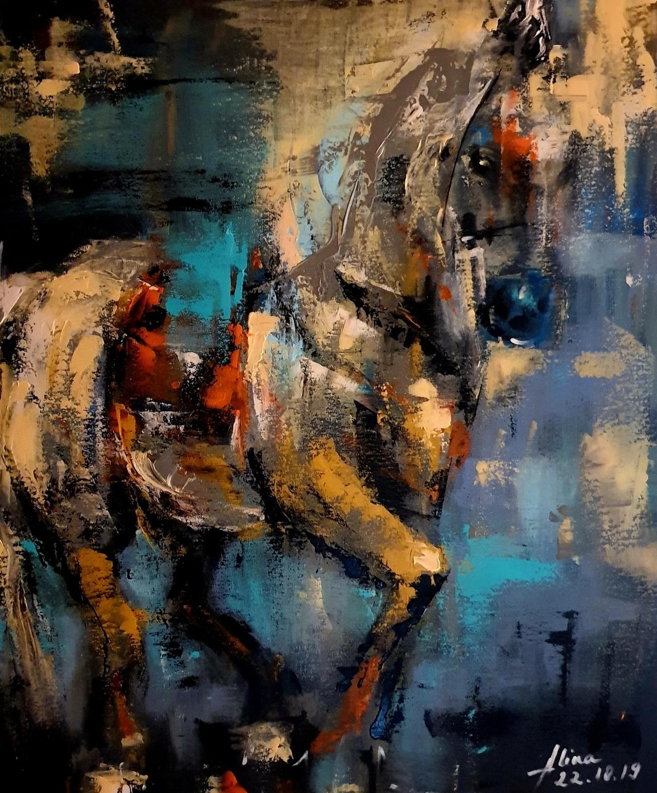 ArteDiAlina.com painting: a good horse doesn't lack the saddle